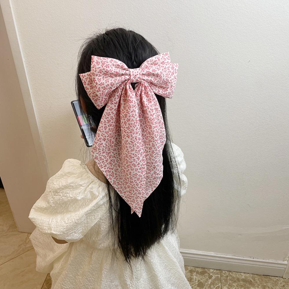 

Ribbons Metal Hairpin Long Tail Hair Accessories Temperament Big Bow Hair Clips Girls