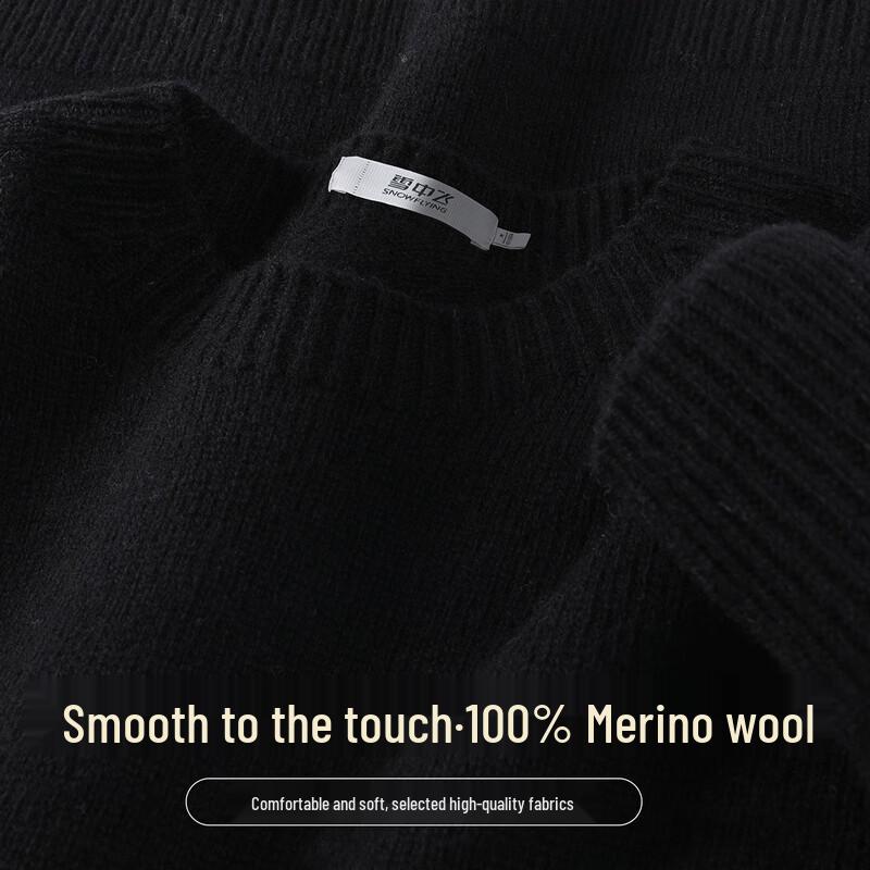 SNOWFLYING Women's 100% Lambswool Crew Neck Sweater