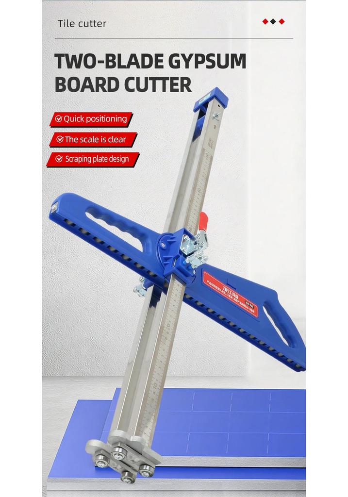 Reinforced Dual-Blade Gypsum Board Cutter with 23 Precision Wheels