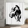 Unique Black Wolf Silhouette Shower Curtain Set Modern Forest Animal Pattern Bathroom Decor Waterproof Washable Liner Included
