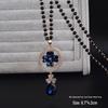 Women's Fashion Crystal Sweater Necklace with Flower Pendant - 2021 Versatile Charm Accessory