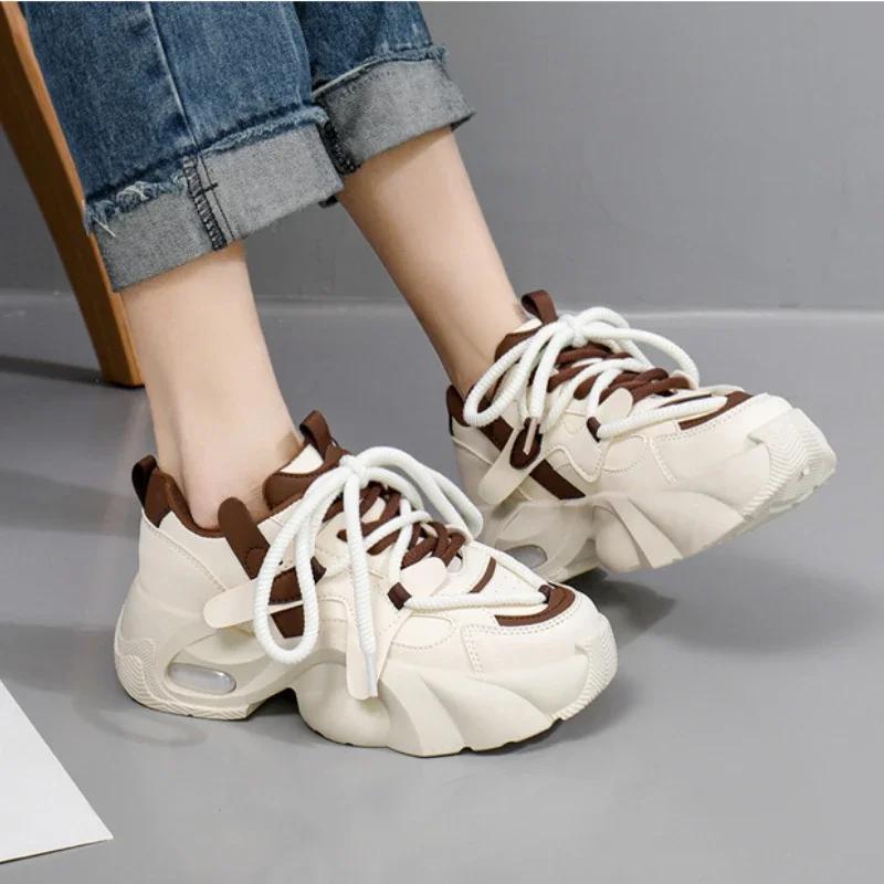 Women Casual Sneakers Autumn New Fashion Casual Sports Shoes Women Platform Lace-up Student Sports Running Shoe Zapatillas Mujer