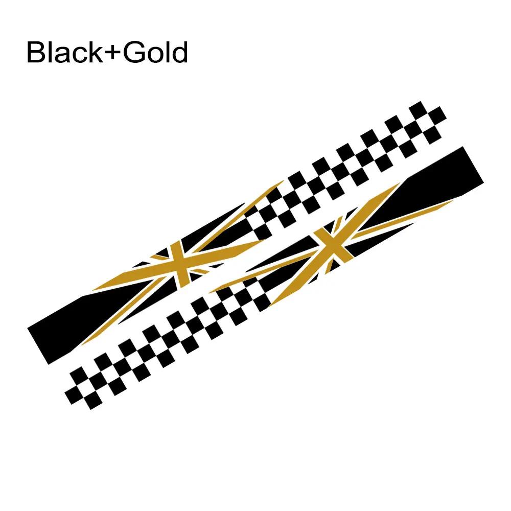2pcs Union Jack Car Door Side Racing Stripe Decal Sticker For MINI Cooper S One JCW F55 F56 F60 R55 R56 R60 Auto Accessories
