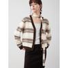 ELLE Retro Striped Lamb Wool V-Neck Cardigan