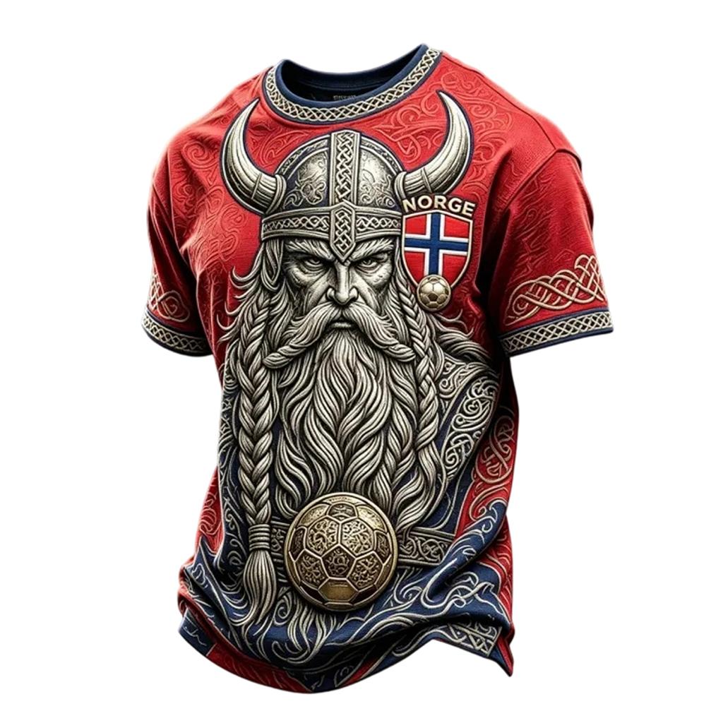 Herren Freizeit T-Shirt mit Print, Kurzarm, Leicht, Atmungsaktiv, Rundhals, Für den Alltag