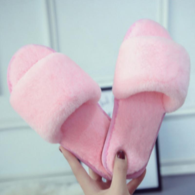 Cotton slippers autumn and winter open toed plush one line mop for living, indoor floor mop, comfortable soft bottom