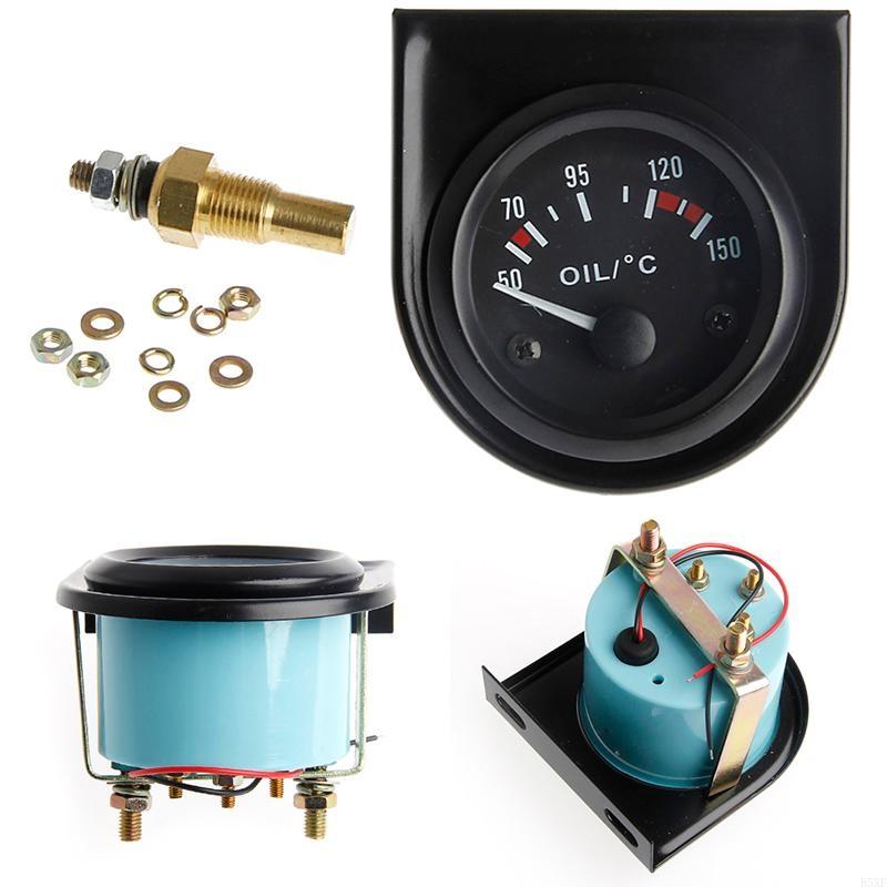 2025 New Universal 2" 52mm LED Light Car Pointer Oil Temperature Temp Gauge 50-150℃ New