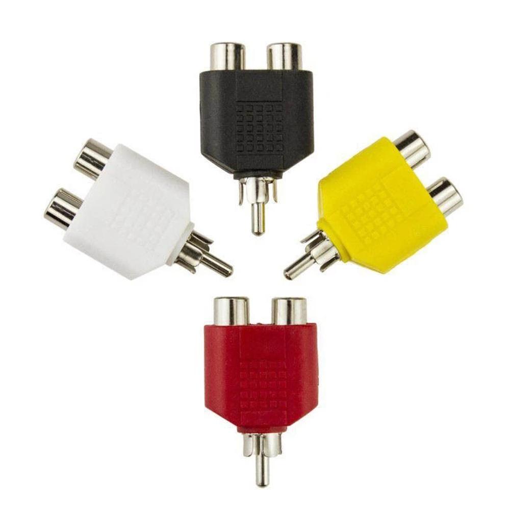 Plug Converter Audio Converter Audio Adapter Audio Cable Y Adapter Connectors Plugs RCA to 2 RCA