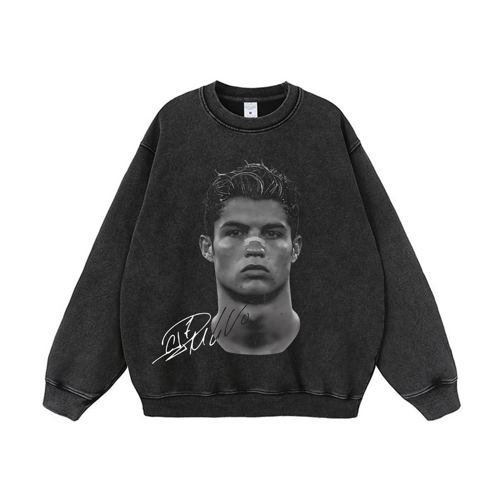 Autumn/Winter 420G Street Football Print Heavyweight Pullover Hoodie