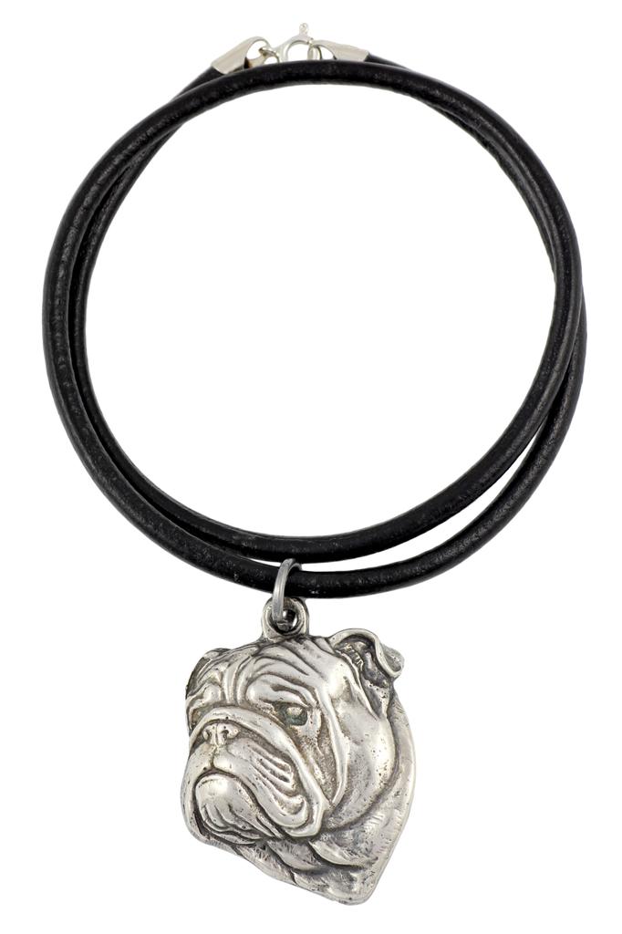Bulldog, English Bulldog, British Bulldog II - Dog necklace in gift box, silver-plated locket for dog fan, striking pendant by Art-Dog brand