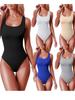 Women's Solid Color U-Neck Sleeveless Tank Top Bodysuit