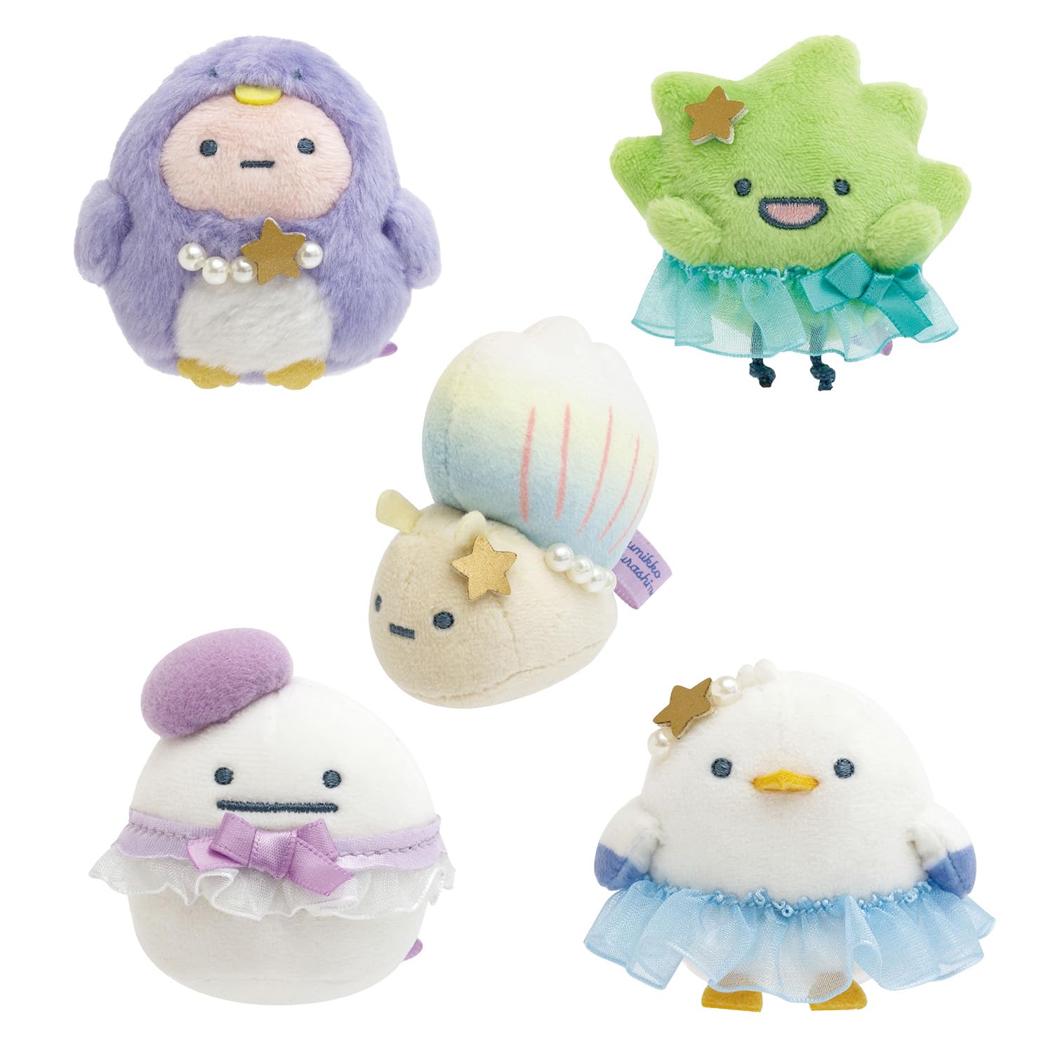 

Sumikkogurashi Mini Plush Toy Set of Seashell Limited Edition San-X Penguin Lagoon 5, Design, Summer, Cute, Soothing,