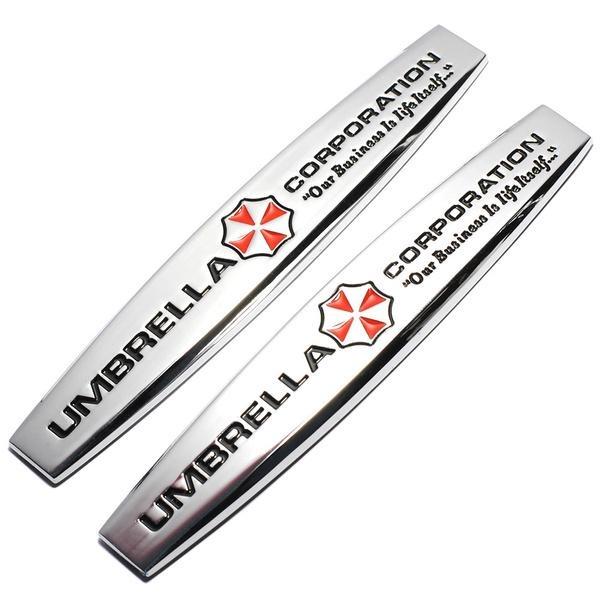 

2 шт. Новый 3D металлический UMBRELLA CORPORATION Resident Evil логотип автомобиля наклейка боковая эмблема значок авто задний багажник украшение наклейка Стайлинг