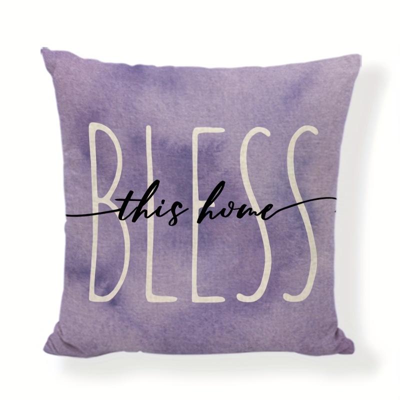 Purple Lavender Throw Pillow Cover for Home Decor - Plant Flower Decoration and Cushion Cover
