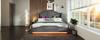 Upholstered Bed 180×200, Double with 4 Drawers, LED Lighting and USB-C Charging, Storage and Youth with Slatted Frame, Velvet, Grey, without Mattress