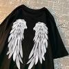 Angel Wings Personality Pattern Tshirt Men Women Hip Hop Quality T-Shirts Creativity O-Neck Tops Personality Quality T-Shirts
