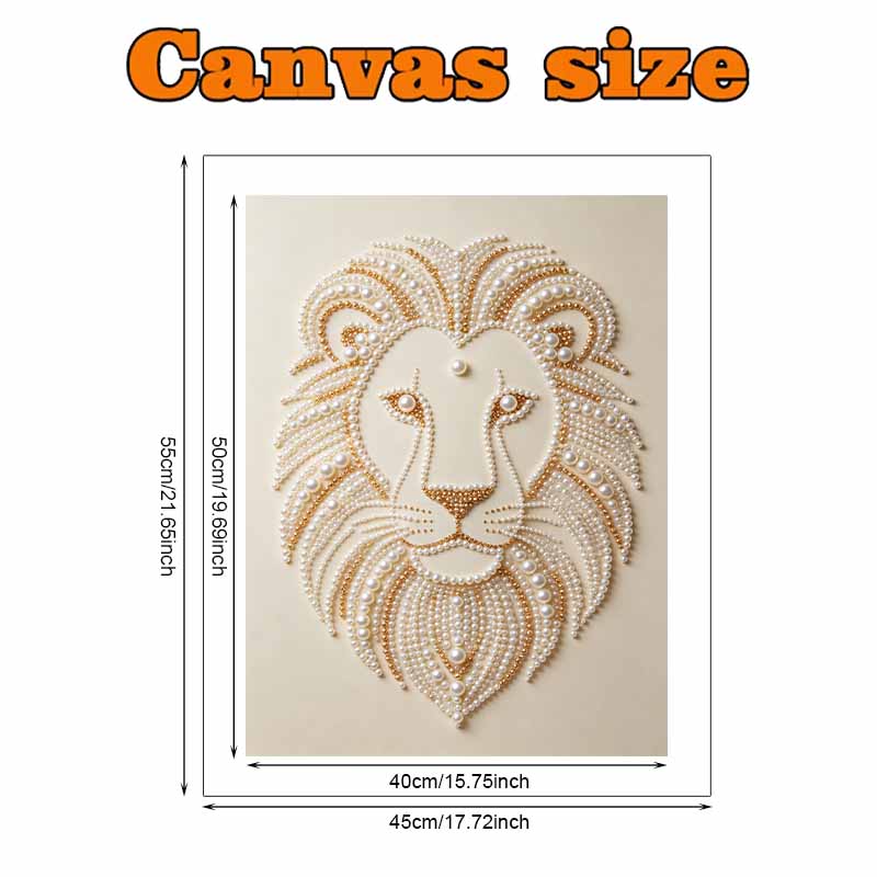 Pearl Art Painting Home Wall Decor Golden Lion Pearl Gemstone Painting Picture Crafts Adult/Beginner Gift Creative Home Decor Unframed Wall Art