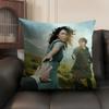 O-Outlander Movie Cushion Cover Natural Linen Organic Fabric Double-Sided Printing Sofa Home Decor Gift Pillow Case