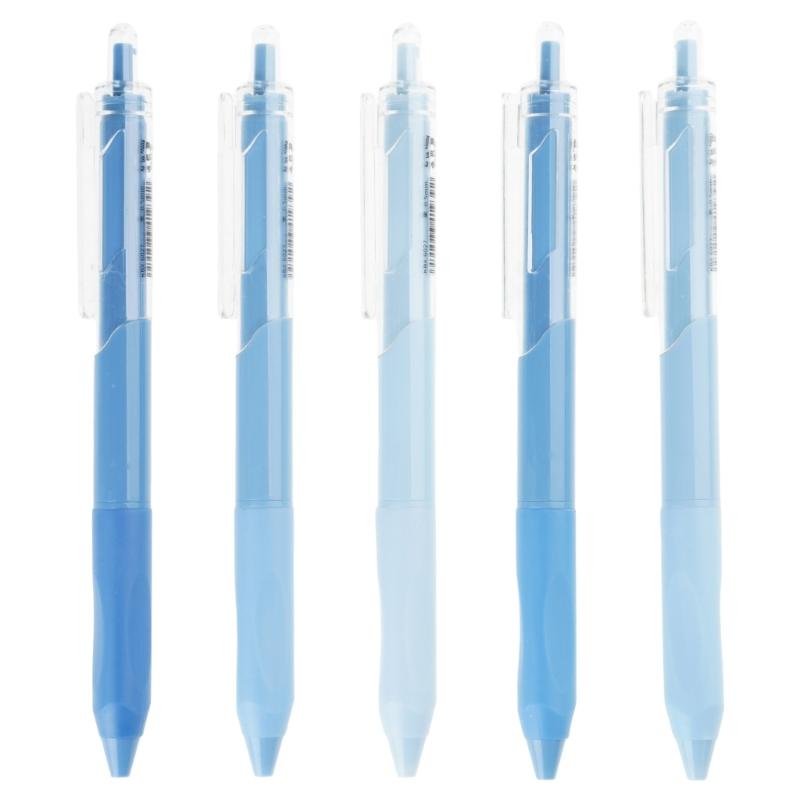 5 Pcs 0.5mm Gel Ink Pen Aesthetic Neutral Pen Retractable Black Ink Pen Creative Pressing Pen for Journaling Note-Taking