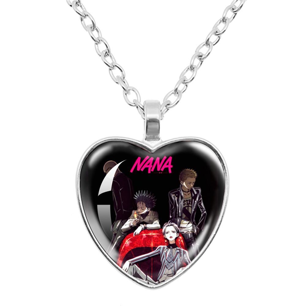Ai Yazawa Osaki Nana Anime Glass Heart NecklaceDIY Handmade Creative For Women's Birthday Gift Jewelry