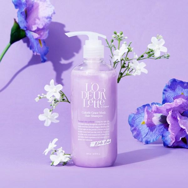 Lauderette Color Fit Hair Biotin Mildly Acidic Perfume Shampoo White Musk Fragrance, 500ml, 1 pc., Korean pet shampoo