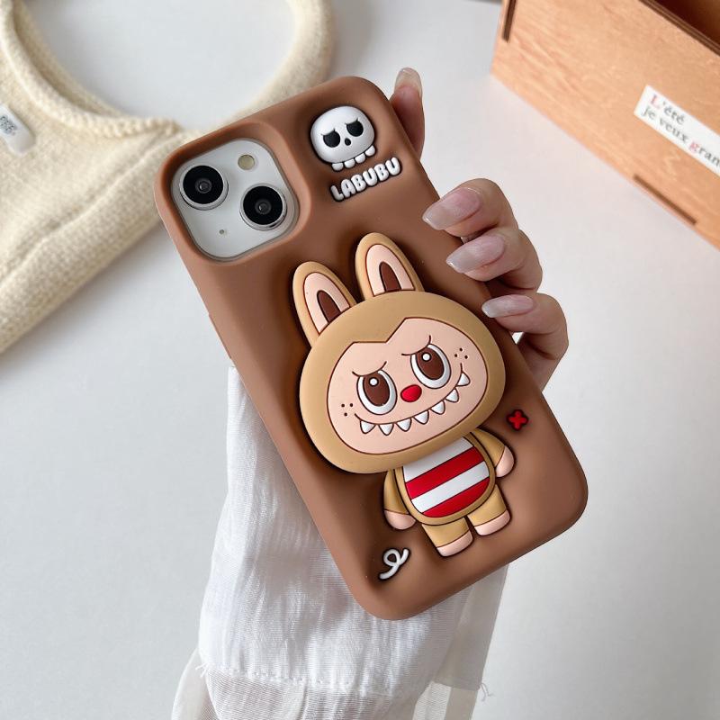 

Cartoon Stand Pull-out Fabric Phone Case for iPhone 15-11, Compatible with PRO MAX, Soft Cover 11 Pro Max