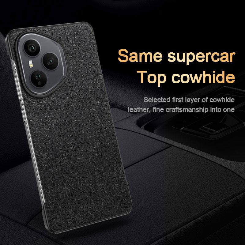 New Luxury Solid Color Leather Not Border Shockproof Phone Case For Honor 400 Pro 300 Ulttra 200 100 90 60 Pro Bumper Back Cover
