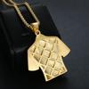Hip Hop Iced Out Bling Fußballtrikot Nummer 7 Anhänger Goldfarbe Edelstahl Fußball Halskette für Männer Schmuck Geschenk
