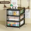 JOJAJU 1Pc Storage Box,Space-Saving Clear Drawer Organizer (2/3/4-Tier) Sort Office,Home,dormitory,Makeup, Pens, Jewelry