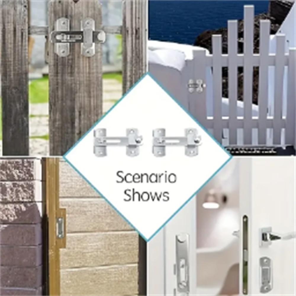 1 Peça Trinco de Porta de Aço Inoxidável, Fechadura Antifurto para Porta de Celeiro Deslizante, Ferramentas Fechadura de Porta Janela Armário Preto Fosco Prata