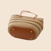 Women's Cowhide Woven Straw Tote - Large Capacity Summer Beach Bucket Bag
