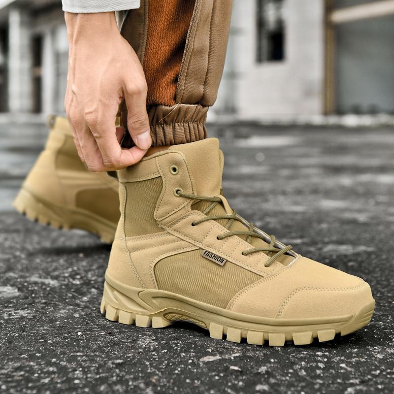Couples High-top Boots Outdoor Field Practice Shoes Battlefield Combat Training Work Boots Walking Hiking Casual Sports Shoes