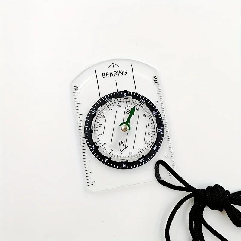 Mini Portable Compass Navigation Map Ruler Multifunctional Compass Outdoor Hiking Travel Camping Survival Tools