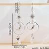 Boucles d'oreilles pendantes tendance Lune Vent Étoile Argent Irrégulières Naturelles Blanches, Bijoux étincelants pour les fêtes, Boucles d'oreilles exquises pour les cadeaux