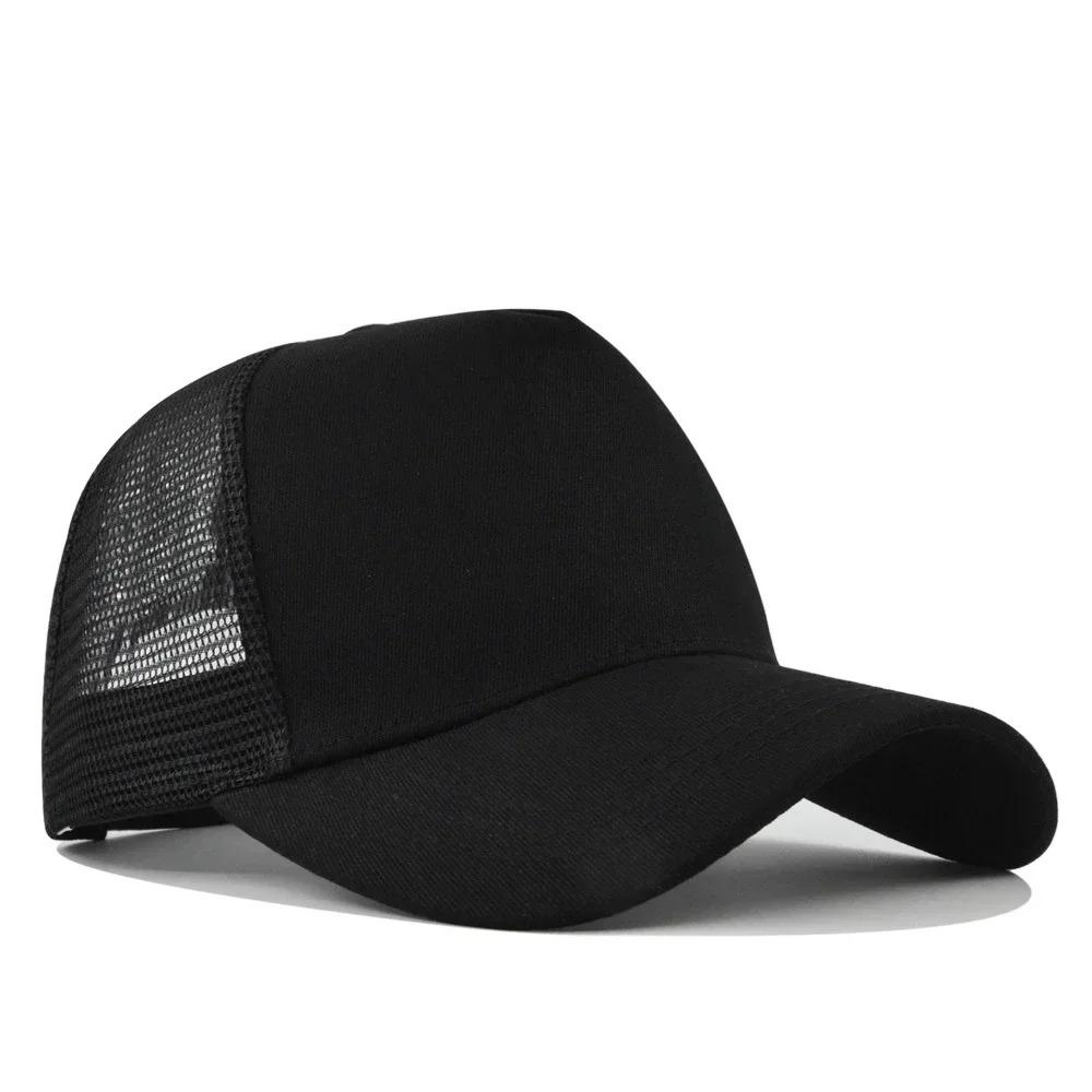 New 5 Pane Mesh Baseball Cap Adult Hip Hop Curved Snapback Hats Summer Sunshade Sun Hat Simple Trucker Advertising Cap