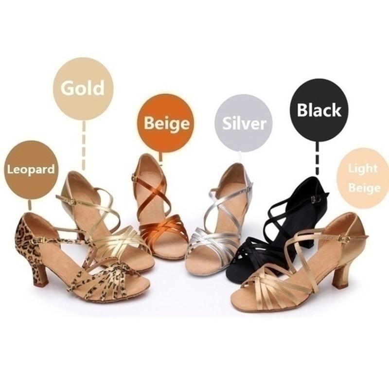 Moda Kadın Salon Tango Ayakkabıları Latin Dans Ayakkabıları Parti Orta Topuklu Ayakkabılar