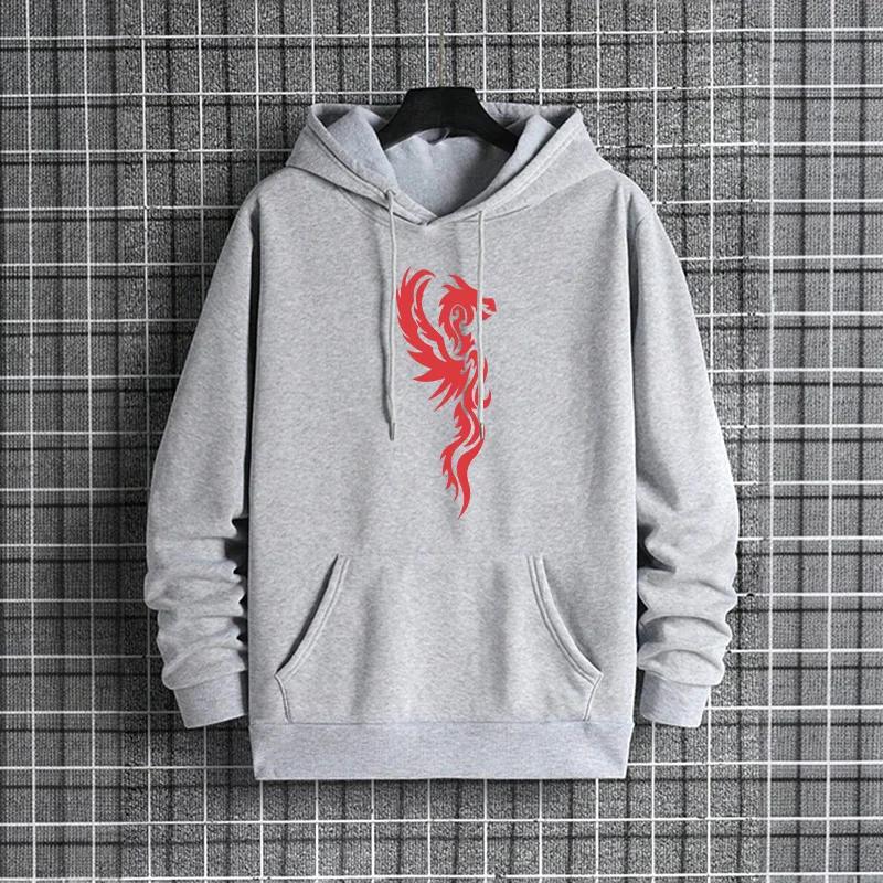 Male Trendy Casual Autumn Winter Style Hoody Urban Outwear Men Phoenix Hoodies 2025 Streetwear Fashion Hip Hop Hooded Sweatshirt