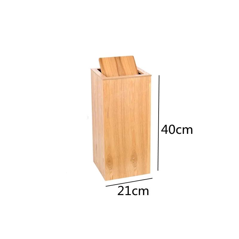 Large Capacity Wooden Trash Can Square Storage Bucket Large Wastebasket Waste Bins Garbage Can Trash Bin Garbage Bin Waste Cans
