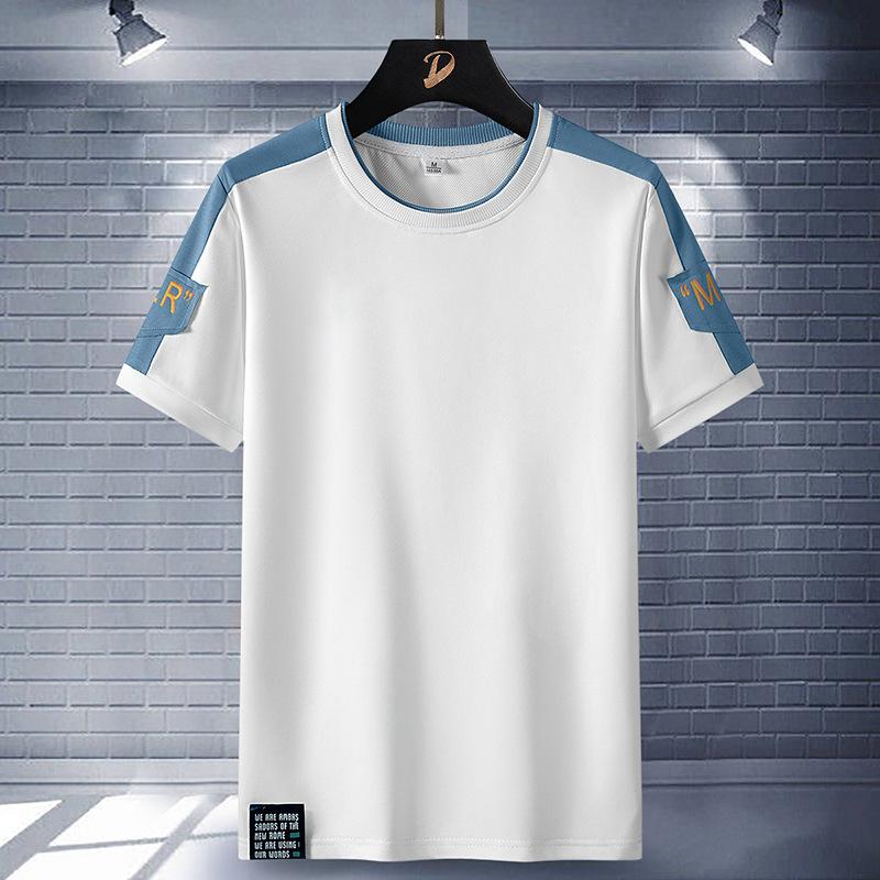 Pánské tričko s krátkým rukávem z čisté bavlny, pánské letní volné a všestranné tričko s polovičním rukávem