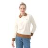 BHPOLOCLUB Women'S Color Block Ribbed Collared T-Shirt Ts382