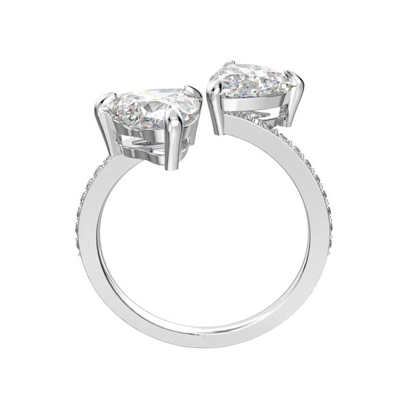 Swarovski Attract Soul Heart Shape Design Crystal Rhodium Plated Hao Shi Ring Women s Silver 5535191