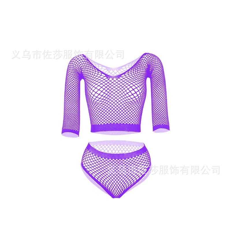 Sex underwear new sexy net hole temptation set hollow stockings mesh one-piece net socks net coat
