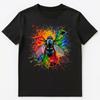 Colorful Paint Splash House Fly Art Graphic Unisex T-Shirt