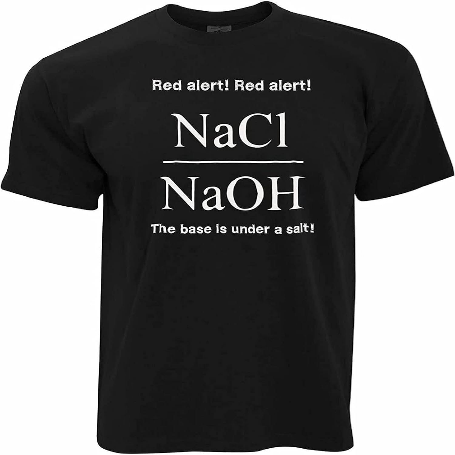 Mens Funny Chemistry T Shirt This Base is Under A Salt Assault Pun Joke Science Black XXL чёрный