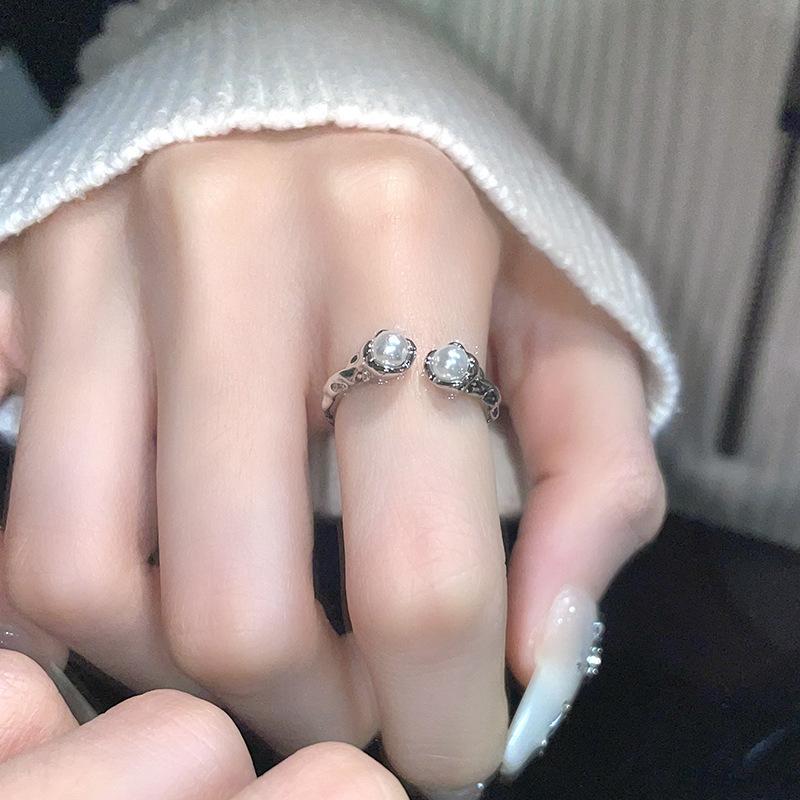 Niche Design Sense High Sense Zircon French Fold Irregular Personality Open Ring Fashion Ring Women