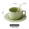 Oeny Ceramic Latte Coffee Cup and Saucer Set