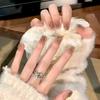 Cute Japanese Cat Eye Short Handmade False Nails Nail Art Stickers
