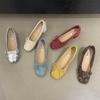 Fashion Bailamos Fashion Elegant Red Ballerinas Women Pumps Slip On Loafers Round Toe Square Heels Bowknot Casual Spring Autumn Low Heel