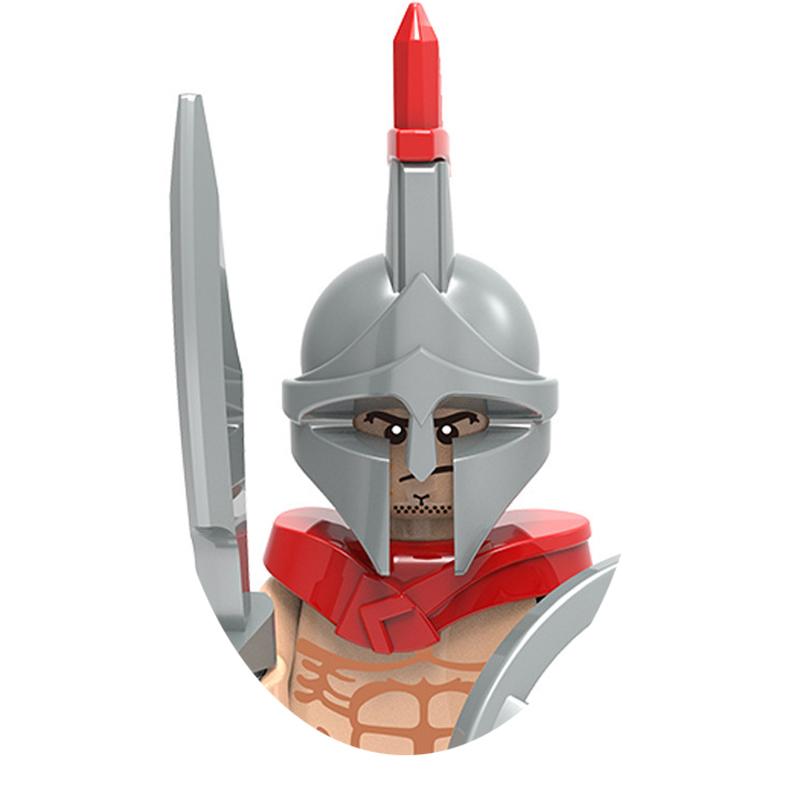 Medieval Military War Soldier Doll Building Block Spartan Soldier Crusader Roman Knight Weapon Sword Helmet Children's Toy Gifts