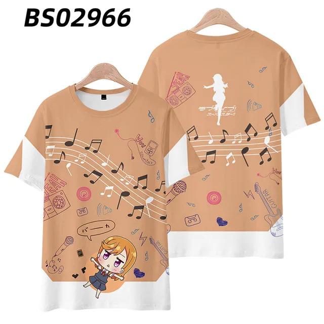 NEW! LoveLive!SuperStar!! 3D Print T-shirt Summer Fashion O-Neck Short Sleeve Popular Japanese Anime Streetwear Unisex Clothes